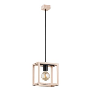 Lampa wisząca PAKO drewniana 1xE27 61165 Alfa