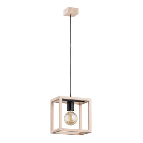 Lampa wisząca PAKO drewniana 1xE27 61165 Alfa
