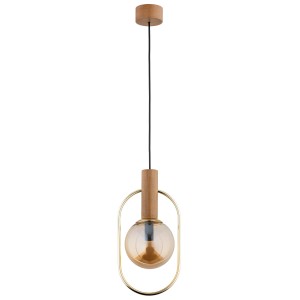 Lampa wisząca MUFI drewniana 1xE14 61153 Alfa