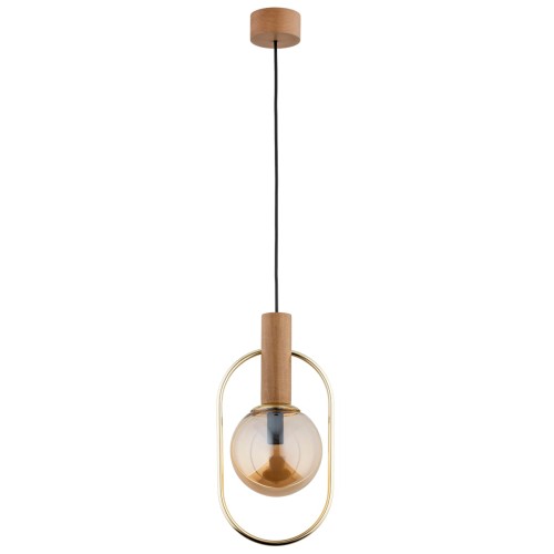 Lampa wisząca MUFI drewniana 1xE14 61153 Alfa