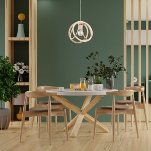 Lampa wisząca LORENA drewniana 1xE27 61148 Alfa