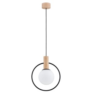 Lampa wisząca LABO GLASS drewniana 1xE14 61137 Alfa