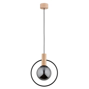 Lampa wisząca LABO GLASS drewniana 1xE14 61136 Alfa