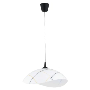Lampa wisząca HIBISKUS czarno/biała 1xE27 61114 Alfa