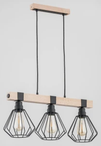 Lampa wisząca FIBIA drewniana 3xE27 61034 Alfa