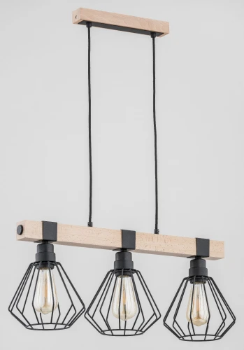 Lampa wisząca FIBIA drewniana 3xE27 61034 Alfa