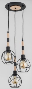 Lampa wisząca BILBAO drewniana 3xE27 61029 Alfa