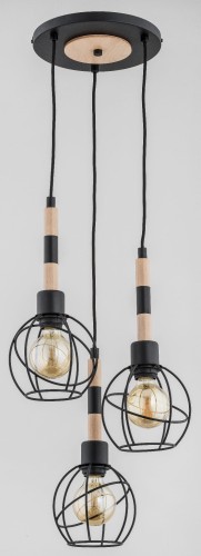 Lampa wisząca BILBAO drewniana 3xE27 61029 Alfa