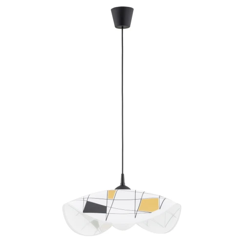 Lampa wisząca FREZJA czarno/biała 1xE27 60986 Alfa