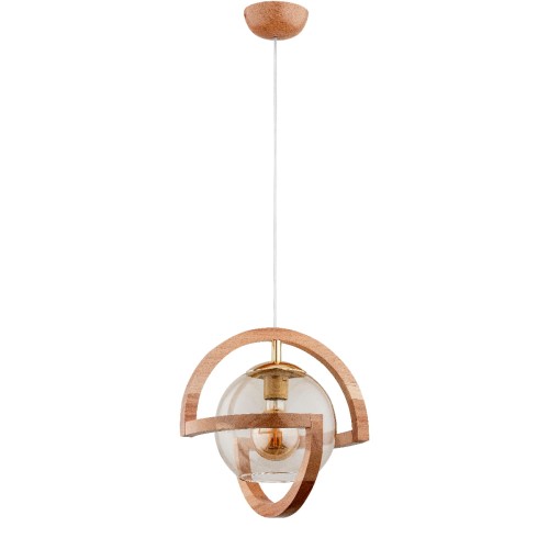Lampa wisząca CABRIO drewniana 1xE27 60907 Alfa