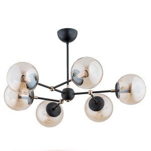 Lampa sufitowa ITORIS czarna 6xE27 60818 Alfa