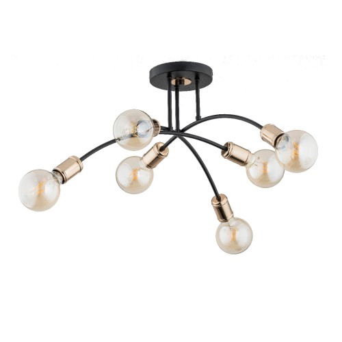 Lampa sufitowa LANTI czarna 6xE27 60817 Alfa