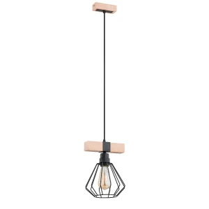 Lampa wisząca FIBIA drewniana 1xE27 60612 Alfa