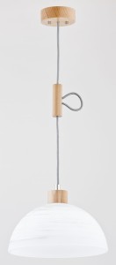 Lampa wisząca HOLIDAY 2 drewniana 1xE27  60349 Alfa