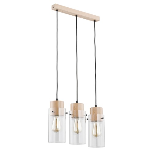 Lampa wisząca TANTUM drewniana 3xE27 60176 Alfa