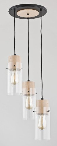 Lampa wisząca TANTUM drewniana 3xE27 60175 Alfa