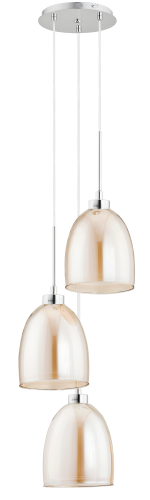 Lampa wisząca RONDA herbaciana 3xE27 60142 Alfa