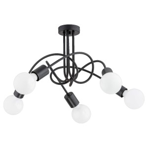 Lampa sufitowa LUPO czarna 5xE27 28535 Alfa