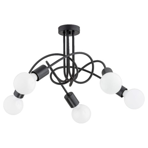 Lampa sufitowa LUPO czarna 5xE27 28535 Alfa