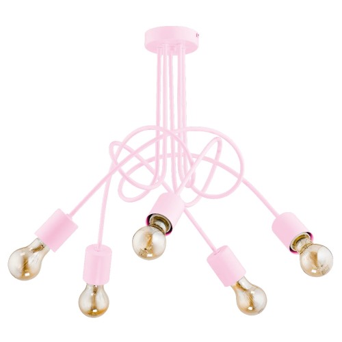 Lampa sufitowa TANGO różowa 5xE27 28495 Alfa