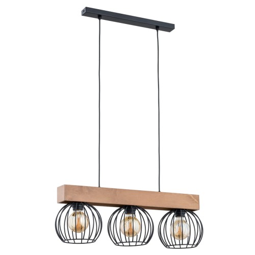 Lampa wisząca ARIZAN SLIM drewniana 3xE27 28173 Alfa