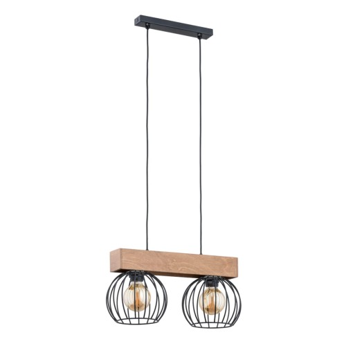 Lampa wisząca ARIZAN SLIM drewniana 2xE27 28172 Alfa