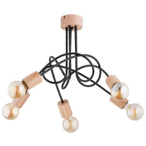 Lampa sufitowa TANGO drewniana 5xE27 27435 Alfa