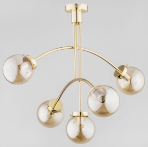 Lampa sufitowa LUSCO złota 5xE14 27135 Alfa