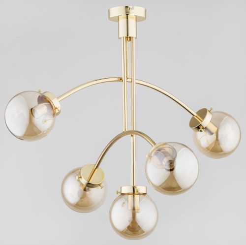 Lampa sufitowa LUSCO złota 5xE14 27135 Alfa