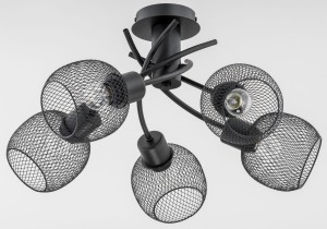 Lampa sufitowa WATSA czarna 5xE27 25795 Alfa