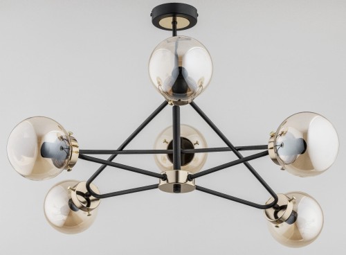 Lampa sufitowa SAGITO mosiądz 6xE14 25626 Alfa