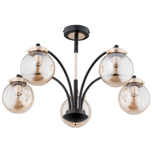 Lampa sufitowa VIOLA czarno/złota 5xE14 25545 Alfa