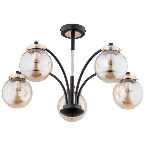 Lampa sufitowa VIOLA czarno/złota 5xE14 25545 Alfa
