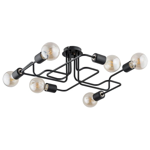 Lampa sufitowa HOOK czarna 6xE27 24746 Alfa