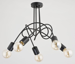 Lampa sufitowa TANGO czarna 5xE27 23175 Alfa