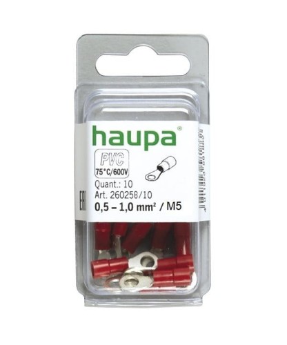 Końcówka oczkowa izolowana 260258/10 Haupa 0,5-1,0 / M5