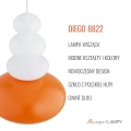 Lampa wisząca DIEGO GU10  opal biały połysk 8822 Argon