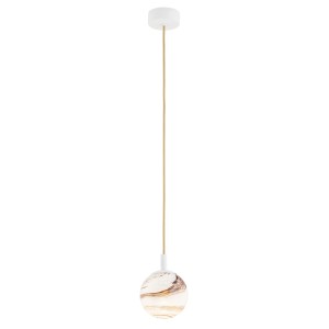 Lampa wisząca, mała ALMIROS E14  biało-brązowy (marmurek) 8451 Argon
