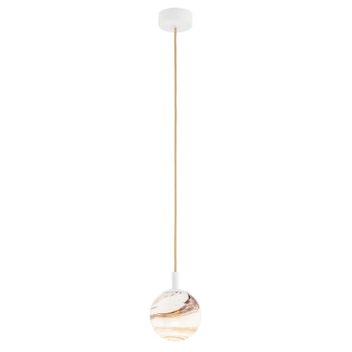 Lampa wisząca, mała ALMIROS E14  biało-brązowy (marmurek) 8451 Argon