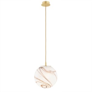 Lampa wisząca, średnia ALMIROS E27  biało-brązowy (marmurek) 8447 Argon