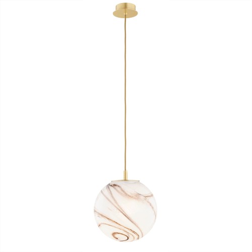 Lampa wisząca, średnia ALMIROS E27  biało-brązowy (marmurek) 8447 Argon