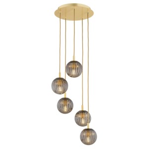 Lampa wisząca PALOMA E14  dymny (ryflowane) 2185 Argon