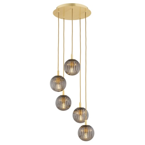 Lampa wisząca PALOMA E14  dymny (ryflowane) 2185 Argon