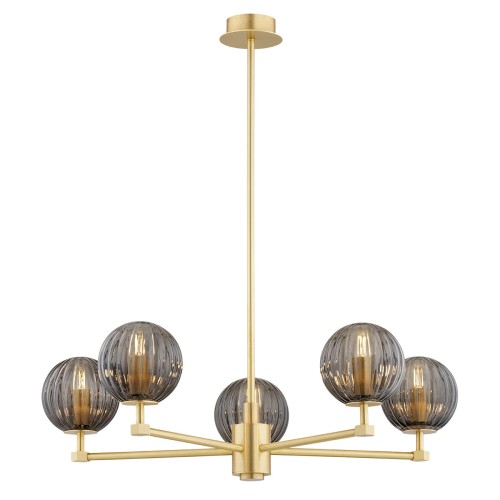 Żyrandol PALOMA E14  dymny (ryflowane) 2186 Argon