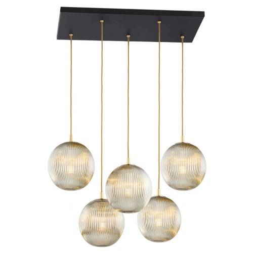 Lampa wisząca PALOMA E27  szary lister (ryflowane) 2189 Argon