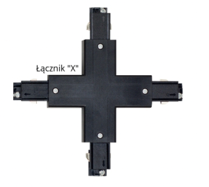 Łącznik typu "x" T-RACK   czarny 8041 Argon