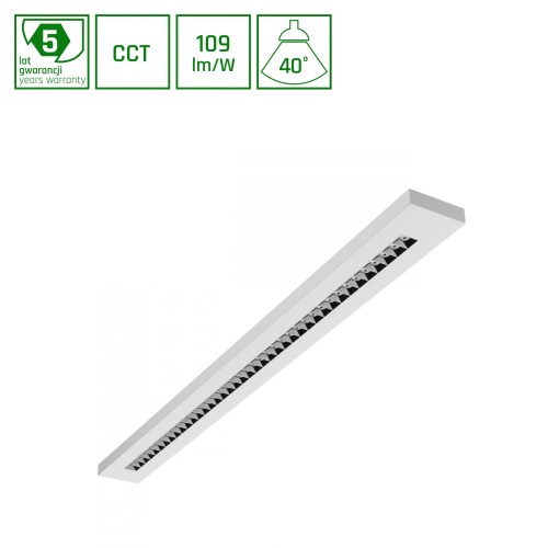 Oprawa biurowa biała PLANK LED nad biurko zmienna barwa i moc 120cm WLD+20009  Spectrum