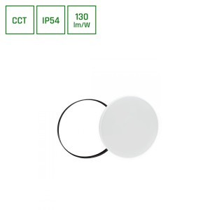 Plafon okrągły biały z czarnym wymiennym ringiem 32cm 24W LED zmienna barwa IP54 Spectrum