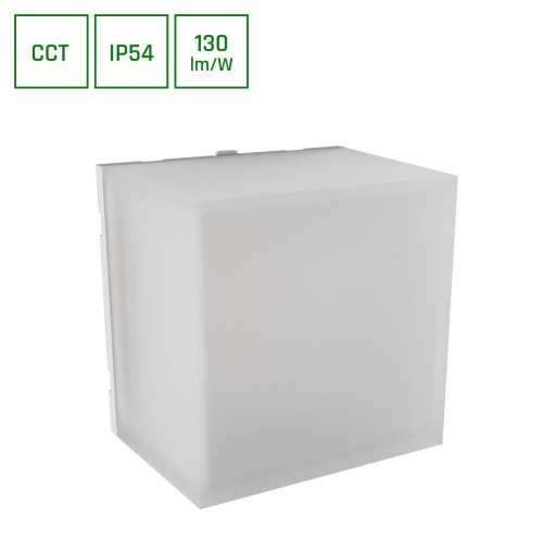 Kinkiet lampa elewacyjna biała SCATOLLO 5W LED zmienna barwa IP54 10x10cm Spectrum