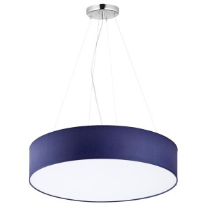 Lampa wisząca RONDO z granatowej tkaniny i białej przesłony TK LIGHTING